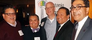 Robert L. Pitman (center) with members of the S.A. LGBT Bar Assn.