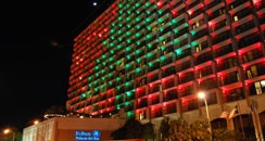The Hilton Palacio del Rio decked out for the holidays.