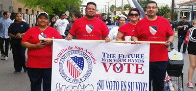 Members of Orgullo de San Antonio at the Cesar E. Chavez March for Justice earlier this year. (Courtesy photo)